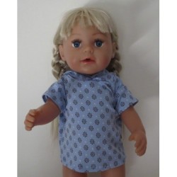 capuchontrui blauw met zwart korte mouwen baby born 43cm