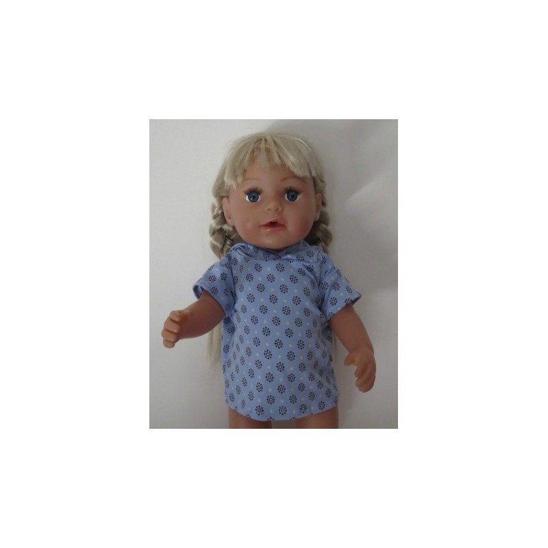 capuchontrui blauw met zwart korte mouwen baby born 43cm