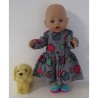 jurk grijs uilen baby born 43cm