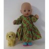 lange jurk groen eekhoorns baby born 43cm