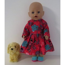 jurk rood matroeska baby born 43cm