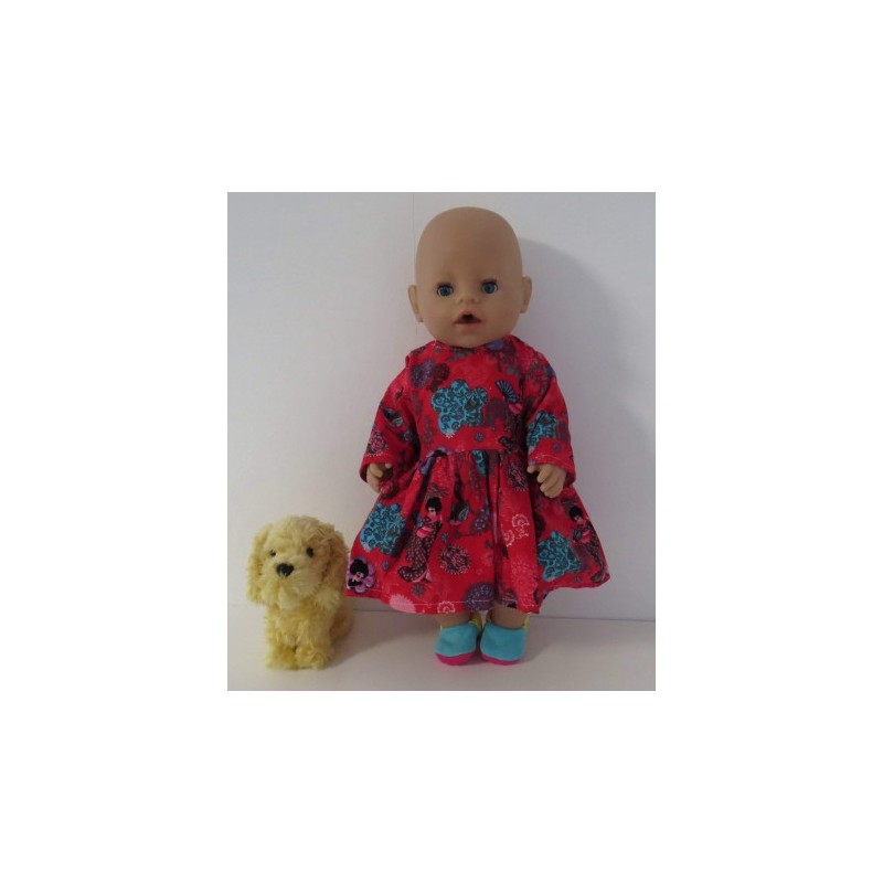 jurk rood matroeska baby born 43cm