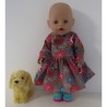jurk grijs vogels baby born 43cm