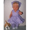 hawaiienjurk lila polka dots baby born 43cm