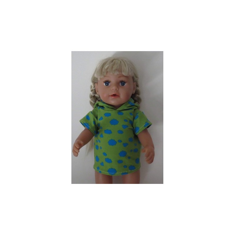 capuchontrui groen wolken baby born 43cm