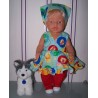hawaiienjurk blauw dieren baby born 43cm