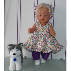 hawaiienjurk hartjes  baby born 43cm