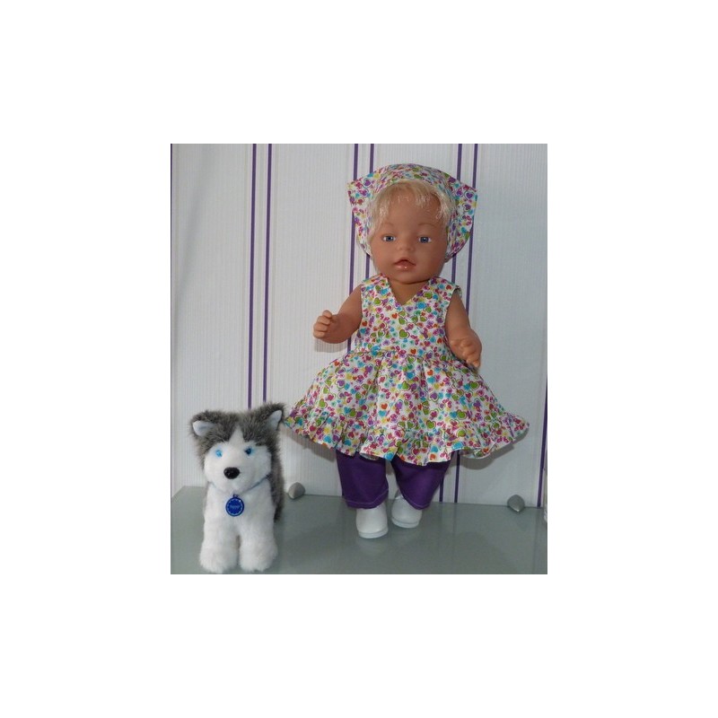 hawaiienjurk hartjes  baby born 43cm