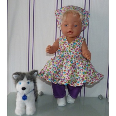 hawaiienjurk hartjes  baby born 43cm
