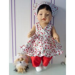 hawaiienjurk kersjes baby born 43cm
