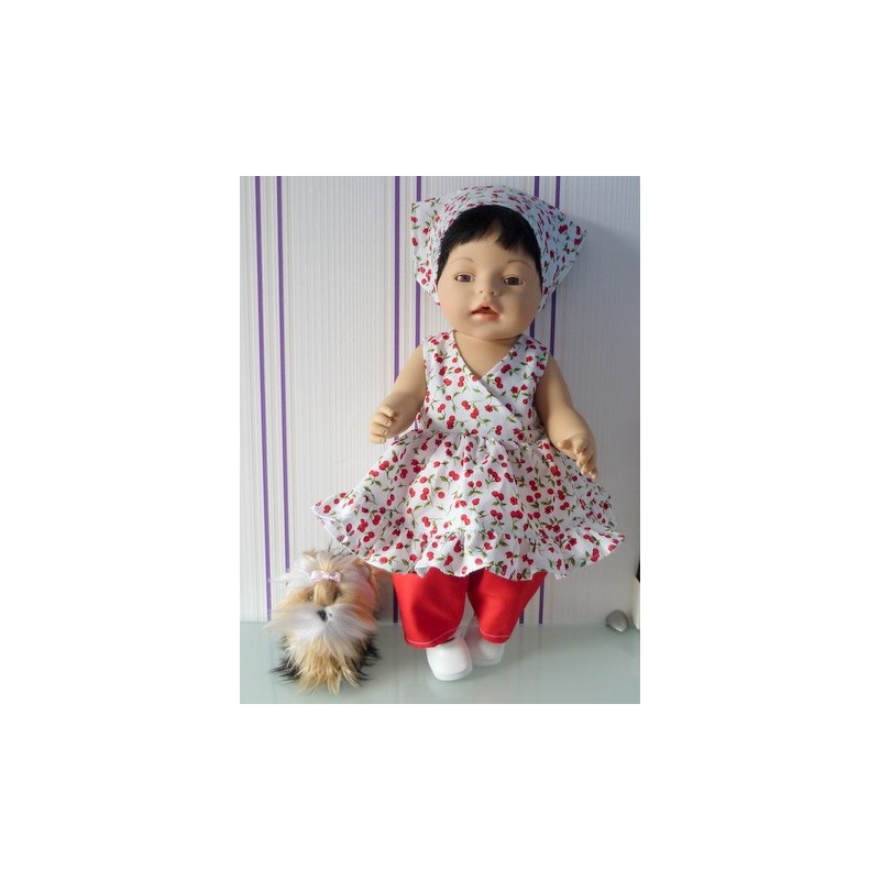 hawaiienjurk kersjes baby born 43cm