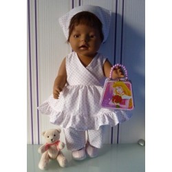 hawaiienjurk stippen roze baby born 43cm