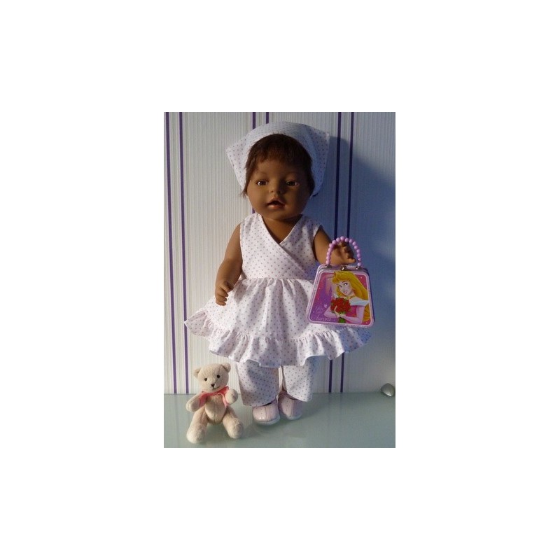 hawaiienjurk stippen roze baby born 43cm