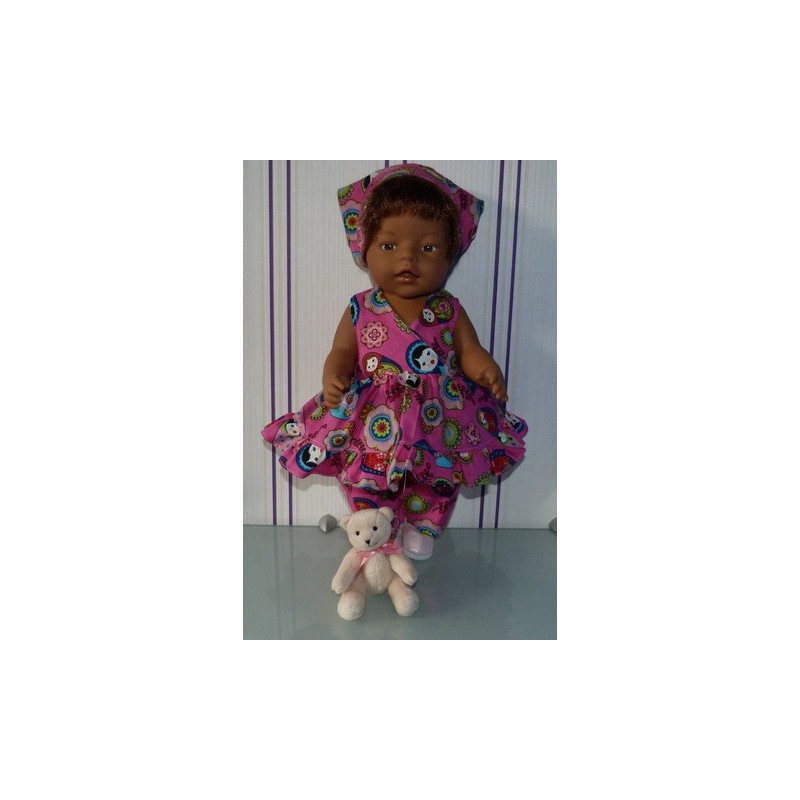 hawaiienjurk matroeska roze baby born 43cm
