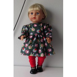 jurk met legging  donker groen kerst  baby born 43cm