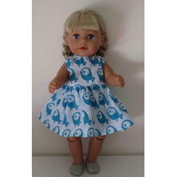 jurk met jas mint vogels  baby born 43cm