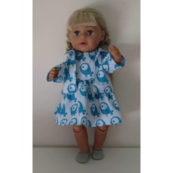 jurk met jas mint vogels  baby born 43cm