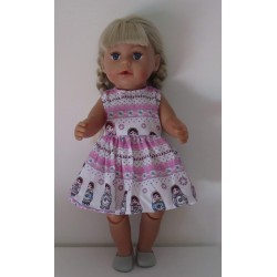 jurk met jas matroeska  baby born 43cm