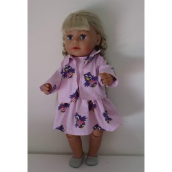 jurk met jas roze jet  baby born 43cm