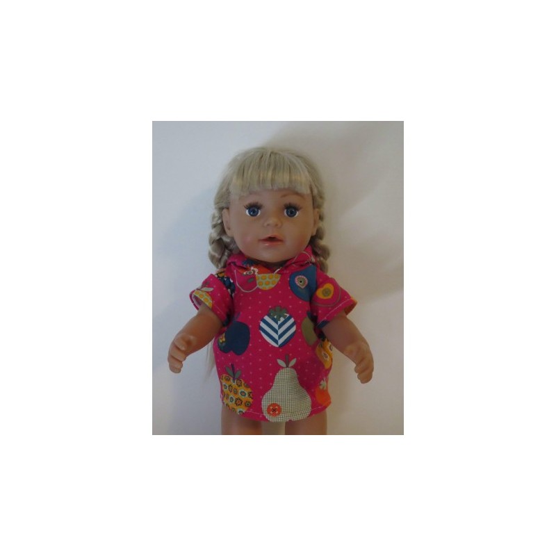 capuchontrui hard roze appels baby born 43cm