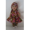 jurk set bruin bloemen baby born 43cm