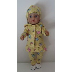 jurk set geel panda baby born 43cm