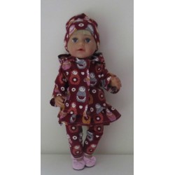 jurk set donker rood matroeska baby born 43cm