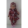 jurk set donker rood matroeska baby born 43cm