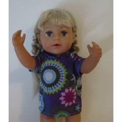 capuchontrui paars bewerkt baby born 43cm