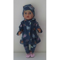 jurk set blauw beren baby born 43cm