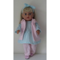 jurk set mint met roze baby born 43cm