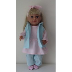 jurk set roze met mint baby born 43cm