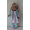 jurk set roze met mint baby born 43cm