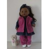 jurk sethard roze met blauw  baby born 43cm