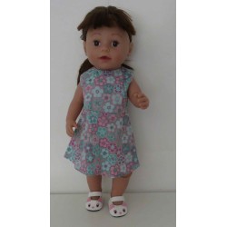 jurk met jas gebloemd baby born 43cm