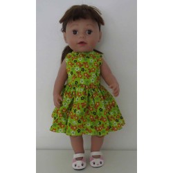 jurk met jas groen oranje bloemen baby born 43cm