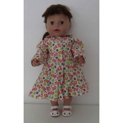 jurk met jas groen oranje bloemen baby born 43cm