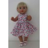 jurk met jas wit bloemen rood baby born 43cm