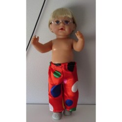 lange broek rood ballen baby born 43cm