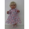 jurk met jas wit bloemen rood baby born 43cm