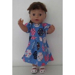 jurk met jas blauw baby born 43cm