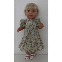 jurk met jas bruin bloemen baby born 43cm