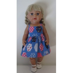 zonnejurk blauw baby born 43cm