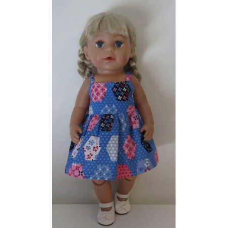 zonnejurk blauw baby born 43cm