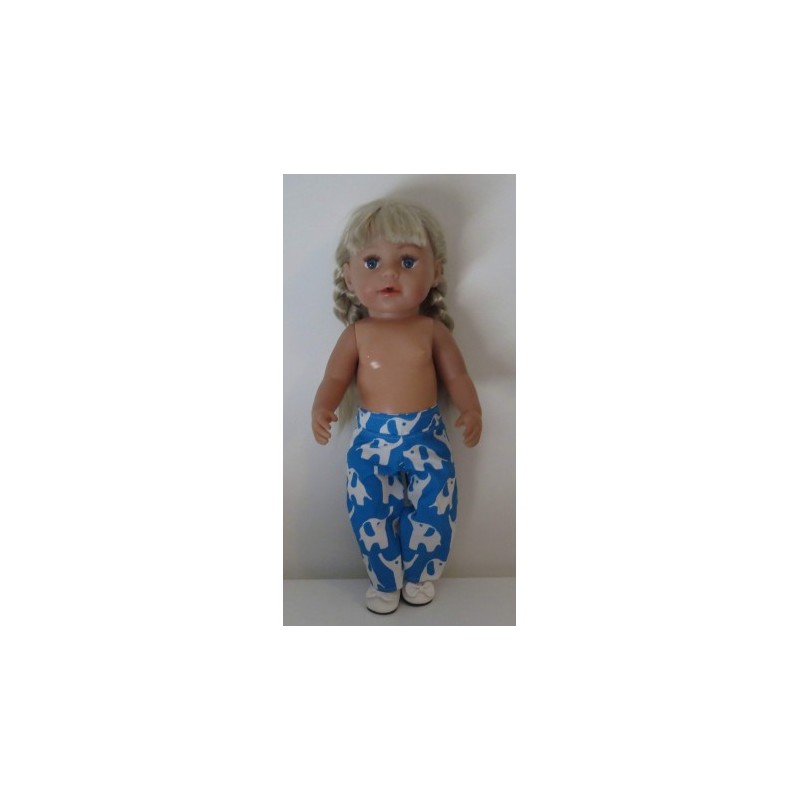 lange broek blauw olifanten baby born 43cm