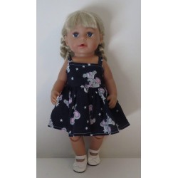 zonnejurk donker blauw olifanten baby born 43cm