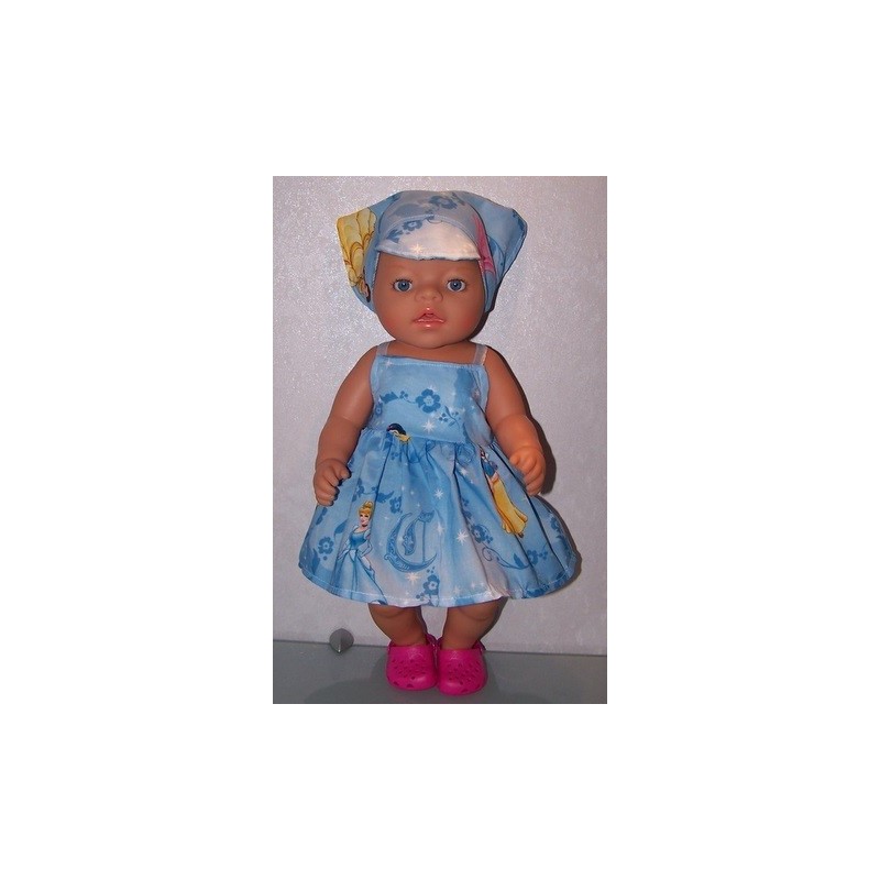 zonnejurk disney prinsessen blauw baby born 43cm