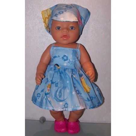 zonnejurk disney prinsessen blauw baby born 43cm