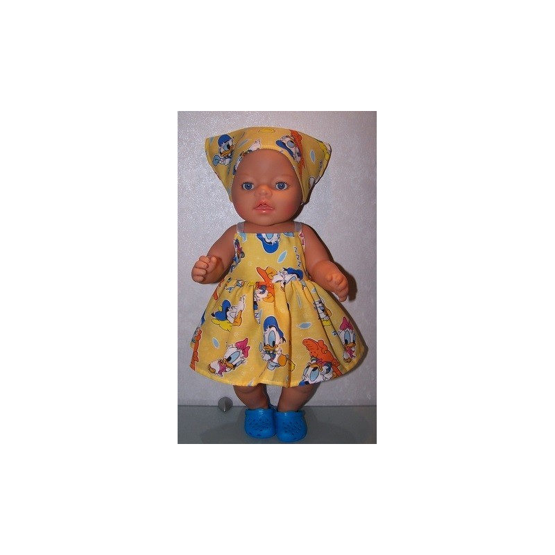 zonnejurk donald duck geel baby born 43cm
