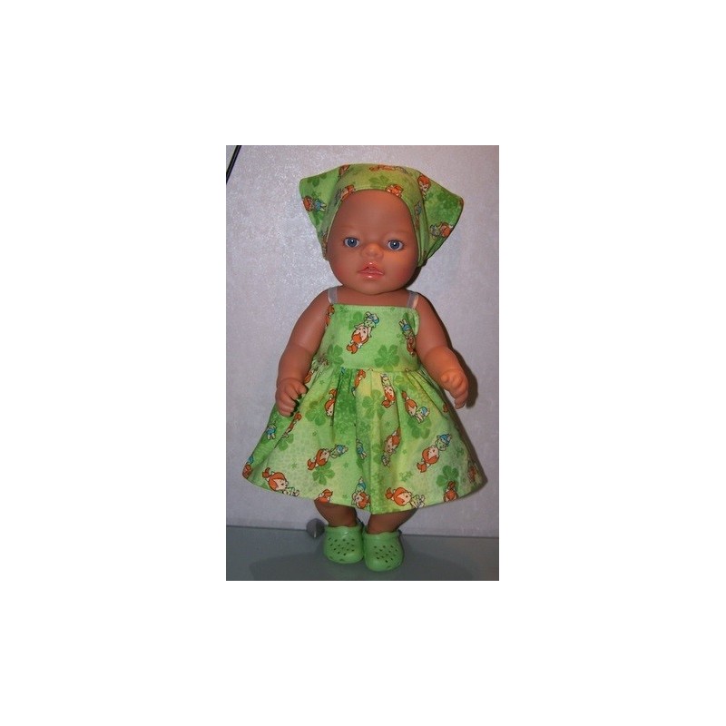 zonnejurk pebbels groen baby born 43cm
